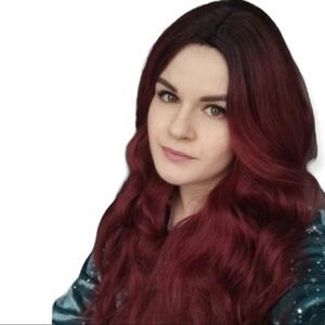 Dark Red Auburn Wavy Long Wig 26-28" NEW